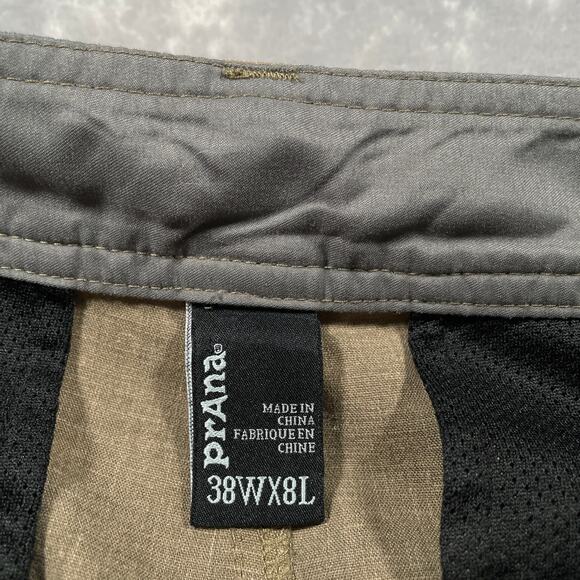 Prana Furrow Shorts Mens 38 Tan Hemp Blend Outdoor Hiking Casual Performance - Picture 3 of 9